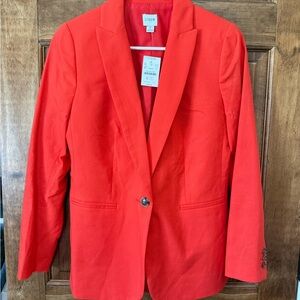 J. Crew Bright Coral Single-Button Blazer
